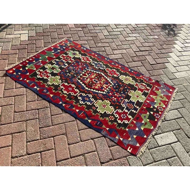 Tribal Handmade Turkish Kilim - 40" X 59" For Sale - Image 9 of 9