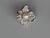 Hollywood Regency 1980s Pair of Afj Floral Earrings Rhinestones Gold Tone Backing For Sale - Image 3 of 4