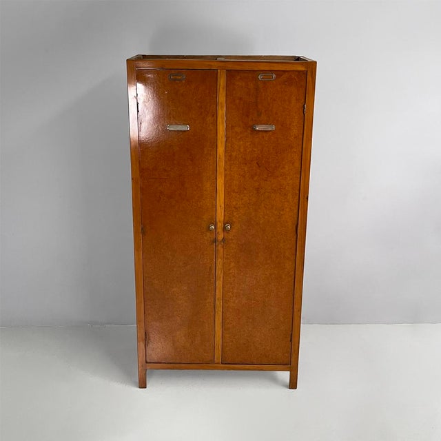 Art Deco Italian Wooden Wardrobe with Hinged Doors, 1930s For Sale - Image 6 of 18