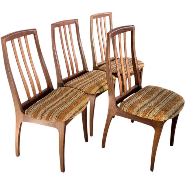 Glass Mid-Century High Back Teak Dining Chairs from Nathan, 1970s, Set of 4 For Sale - Image 7 of 9