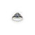 Metal 14k White Gold Art Deco Natural Blue Sapphire Filigree Ring Size 4.5 For Sale - Image 7 of 7