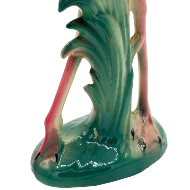 1950s California Pottery Tropical Ceramic "The Stroller" Pink Flamingo Figurine For Sale - Image 4 of 7