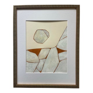 2025 "Ambra" Contemprary Abstract Landscape Painting on Cotton Paper by Artist r.k. Red For Sale