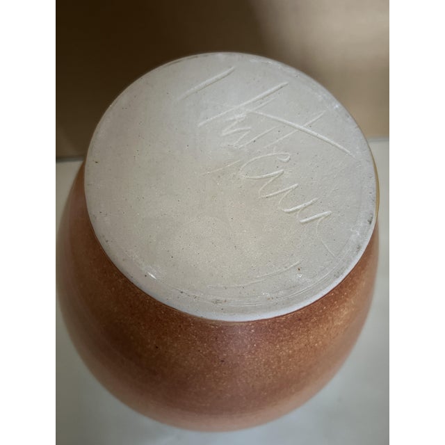 Ceramic Mark Untener Large Carved & Pierced Studio Pottery Vase, 1990s For Sale - Image 7 of 8