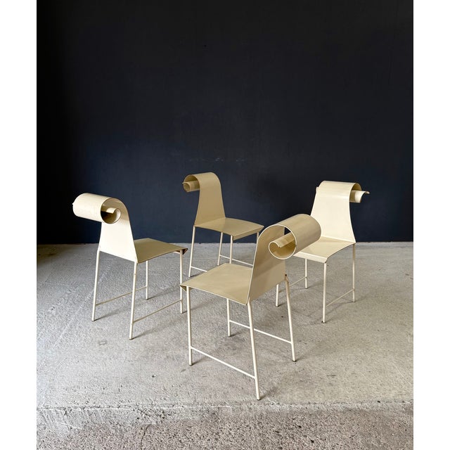 Vintage French Metal Swirl Back Garden Chairs, 1960s, Set of 4 For Sale - Image 6 of 18