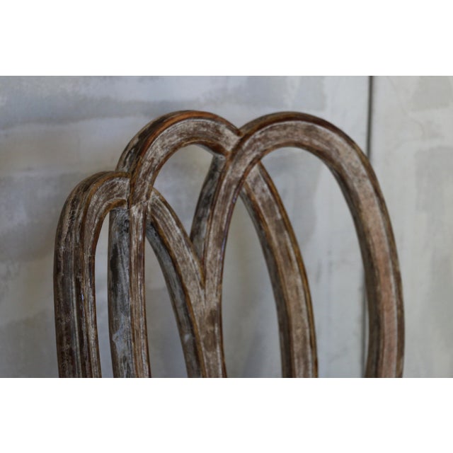 French Country Set of Four Italian Neoclassical Dining Chairs With Green Leather Seats, Circa 1930s For Sale - Image 3 of 18