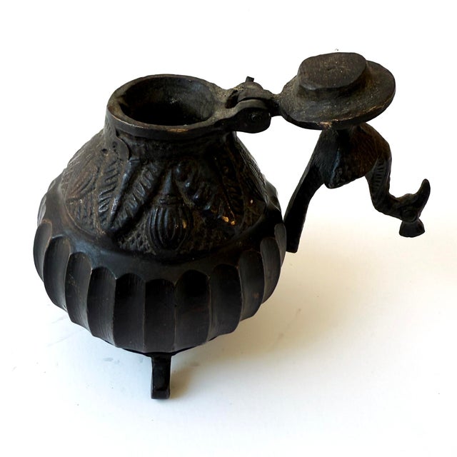 Early 20th Century Antique Solid Bronze Tibetan Bird Ink Well For Sale - Image 5 of 7