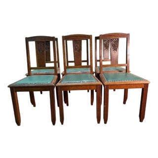 Art Deco Dining Chairs, Set of 6 For Sale