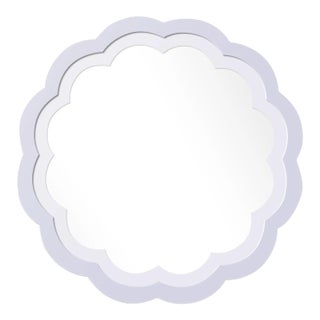 Fleur Home x Chairish Audobon Peony Circle Mirror in Spring Iris, 36x36 For Sale