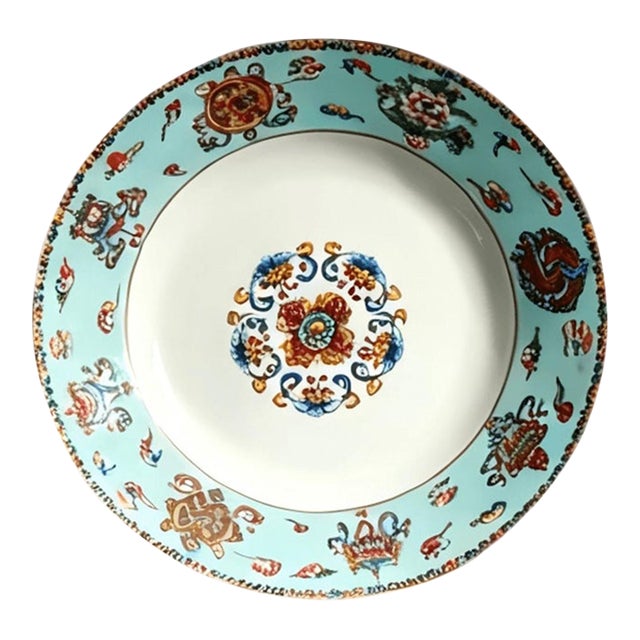 Chinese Ceramic Plate,Qianlong Marked Famille Rose Porcelain Plate Hand Painted Eight Treasures Pattern For Sale