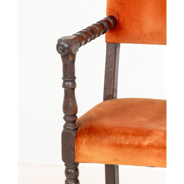 Baroque Italian Baroque Velvet Upholstered Armchair For Sale - Image 3 of 8