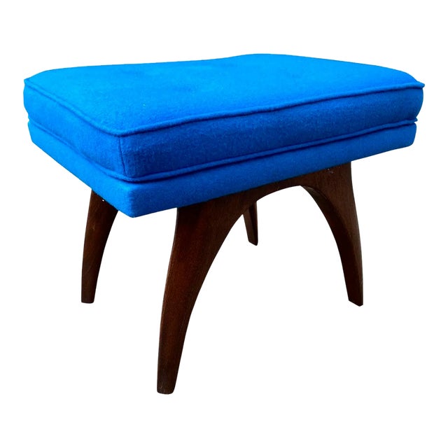 1960s Upholstered Bench with Spider Legs in the Style of Vladimir Kagan For Sale