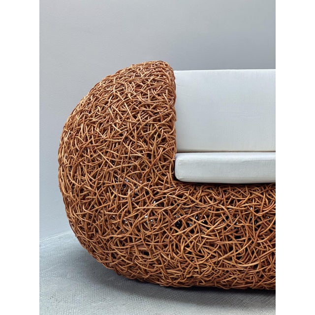 Woven Rattan Wicker Egg Nest Lounge Chair, Switzerland, 1990s For Sale - Image 6 of 10