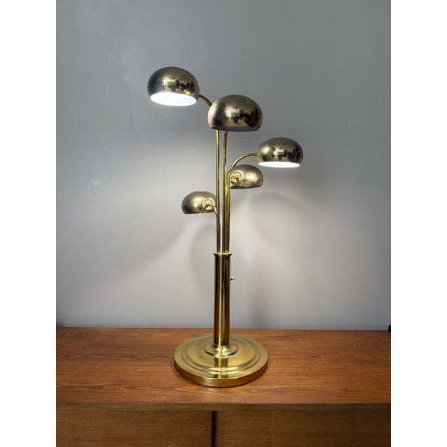 Mid-Century Modern Vintage Brass Waterfall/Tiered Eyeball Lamp After Sonneman For Sale - Image 3 of 12
