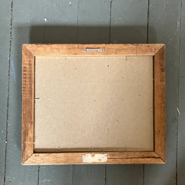 Figurative 1970’s Original Vintage Watercolor Painting/Pencil Drawing Nude Studio Interior Vintage Carved Wood Frame For Sale - Image 3 of 3