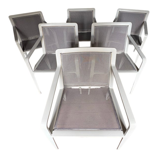 Brown Jordan Still Dining Arm Chairs. Set of Six. For Sale