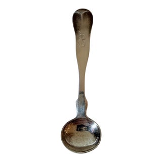 Antique C.W. Hurll Pure Coin Silver Salt Spoon For Sale