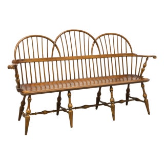 d.r. Dimes Cherry Finish Windsor Triple Back Bench For Sale