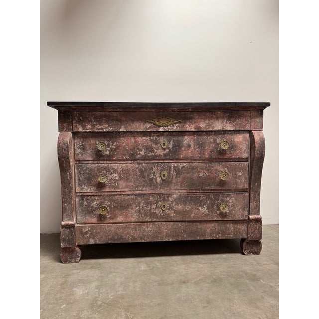 Traditional Vintage Hand Painted Blush Pink Chest For Sale - Image 3 of 18
