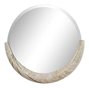 Maitland Smith Style Tessellated Stone & Brass Wall Mirror