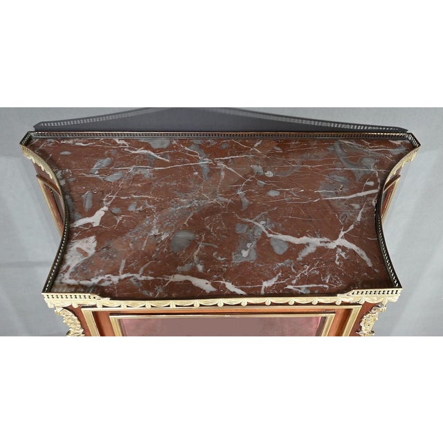 1st Part 20th Century Louis XV Transition Mahogany Display Case For Sale - Image 5 of 18