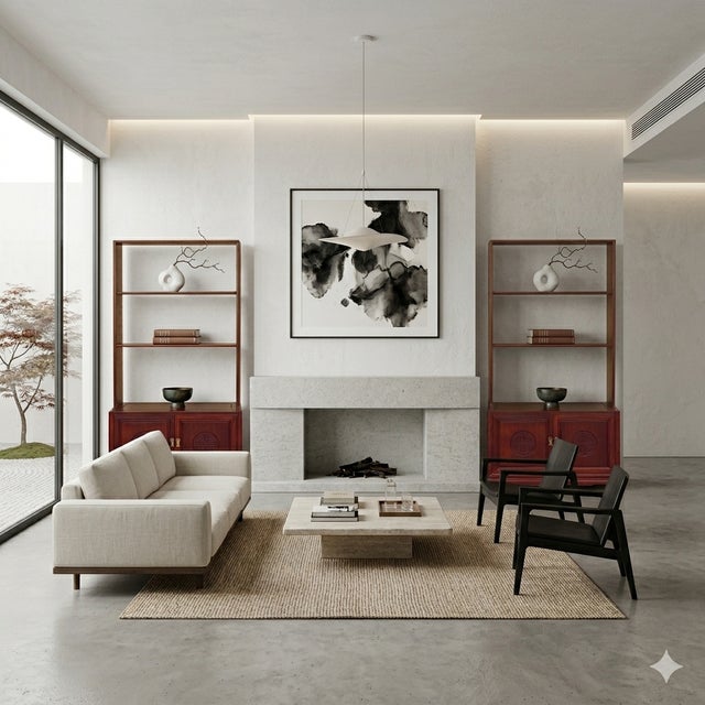 Chinese Mahogany Brown Slim 3 Shelves Bookcase Display Cabinet For Sale - Image 10 of 10