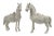 Chinese Rare Bisque Porcelain Horse Figurines - A pair c.1920s. Size 9 x 10". A beautiful piece that will add to your décor!