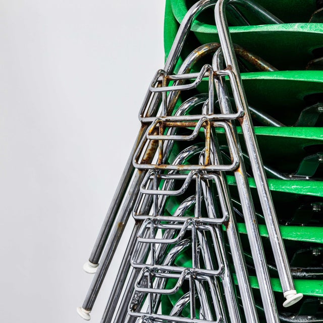 DSS Vivid Green Fibreglass Dining Chairs by Eames, 1960s, Set of 6 For Sale - Image 9 of 12