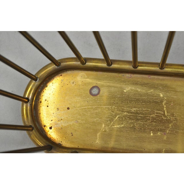 Vintage Gatco Mid Century Modern Solid Brass Spindle Modernist Magazine Rack For Sale - Image 10 of 16