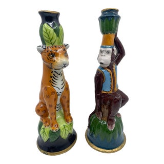 Vintage Palm Beach Style Monkey Only Candlestick Holder For Sale