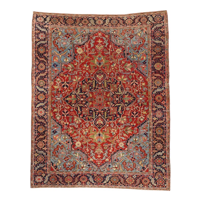 Late 19th Century Persian Heriz Rug, 11'10 X 15'00 For Sale