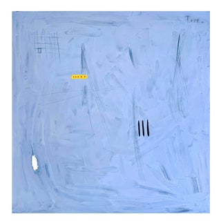 Large Original Abstract Blue Oil Painting For Sale