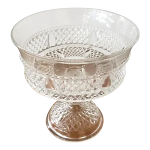 Vintage Anchor Hocking Clear Glass Footed Candy Dish