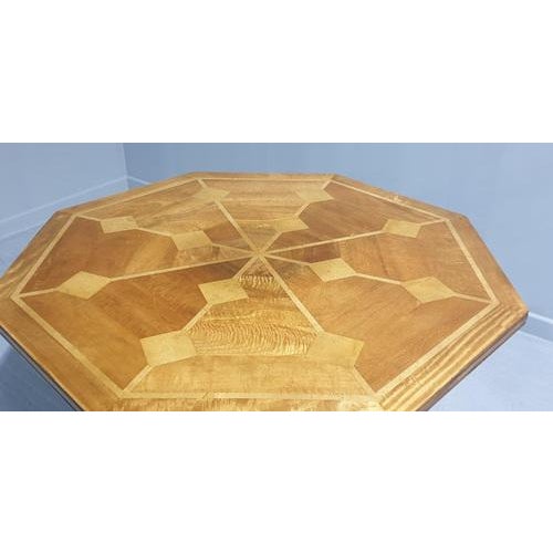 Dining Table in Marble and Inlaid Walnut For Sale - Image 4 of 5