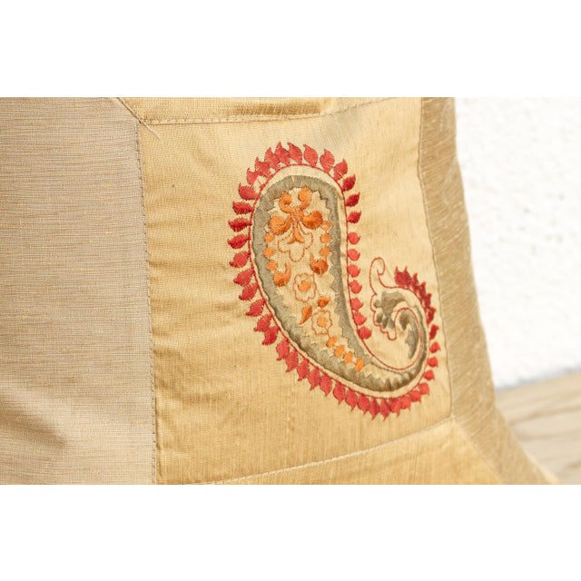 Lila Paisley Gold Pillow Cover For Sale - Image 4 of 5