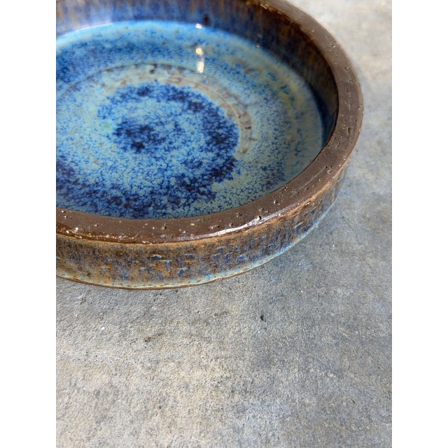 1960s Ceramic Bowl Michael Andersen & Søn Danish Studio Pottery Blue Volcano Glaze 1960s For Sale - Image 5 of 8