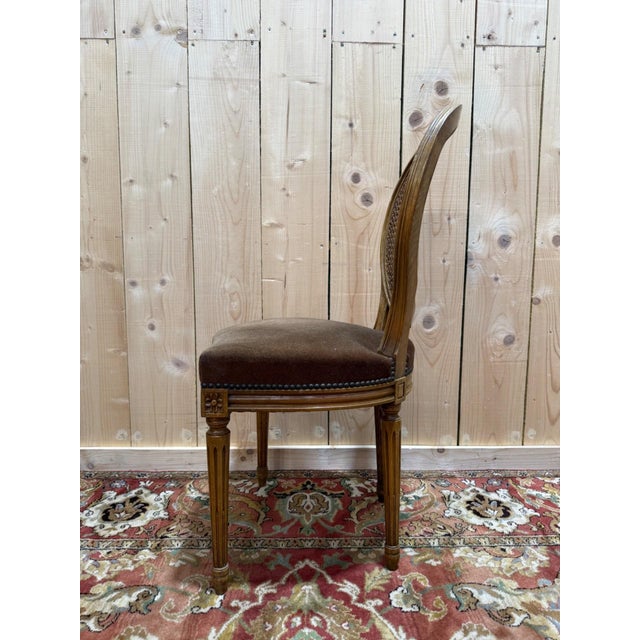 Louis XVI Medallion Chairs in Wood and Caning, 1960s, Set of 6 For Sale - Image 6 of 9