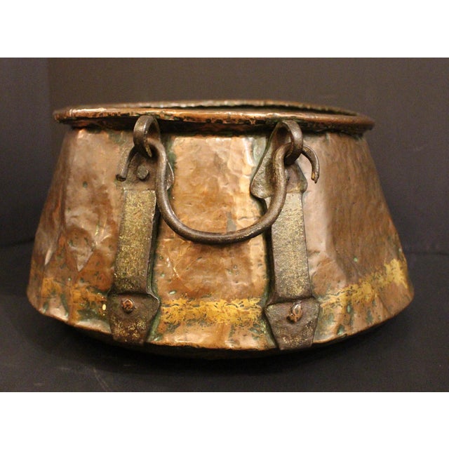 Arts & Crafts Circa 1900 English Arts & Crafts Copper & Iron Cauldron For Sale - Image 3 of 6