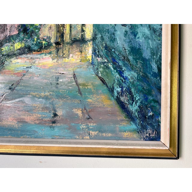 70's Lilienstein Impressionist Street Scene Oil on Canvas Painting, Framed For Sale In Miami - Image 6 of 11