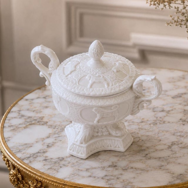 Rococo Vintage Italian Capodimonte Porcelain Tureen, 1940s For Sale - Image 3 of 10