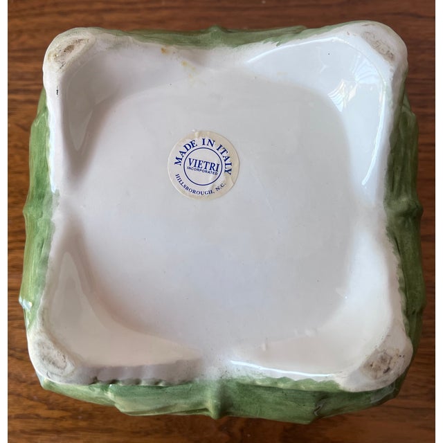 Ceramic Vietri Italian Cabbage Leaf Cachepot/Planter For Sale - Image 7 of 8