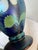 Orient & Flume Floral Blue Art Glass Vase, Signed For Sale - Image 9 of 12