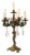 Vintage Bronze Candelabra Lamp with Green Crystals, 1930s For Sale