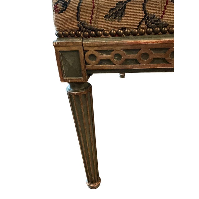 19th Century Louis XVI Music Bench With Gilt and Original Tapestry For Sale - Image 15 of 15