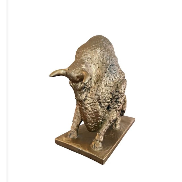 Austin Productions Bull Sculpture, 1968 — Brutalist Mid-Century Modern, Gold Finish For Sale - Image 9 of 12