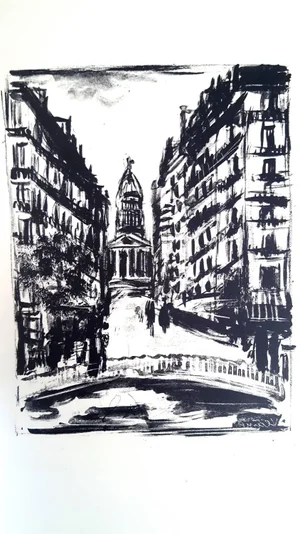 Maurice de Vlaminck - Paris' Souflot Street - Original Etching 1927
