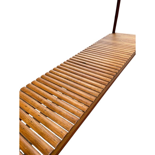 Vintage Stitched Leather and Oak Shelf by Jacques Adnet, 1950s For Sale - Image 14 of 15
