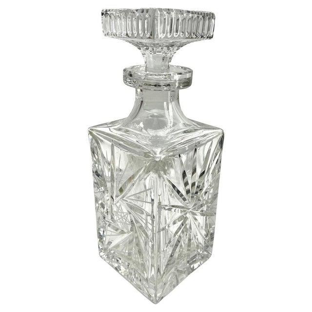 Vintage Belgian Cut-Crystal Decanter for Val Saint Lambert , 1950 For Sale - Image 3 of 13