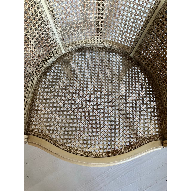 Vintage French Louis XV Style Carved Cane Barrel Back Armchair For Sale In Philadelphia - Image 6 of 11