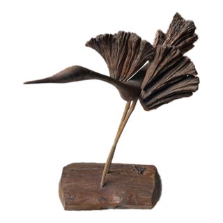 1970s Beautiful Hand Made Driftwood Bird Sculpture For Sale
